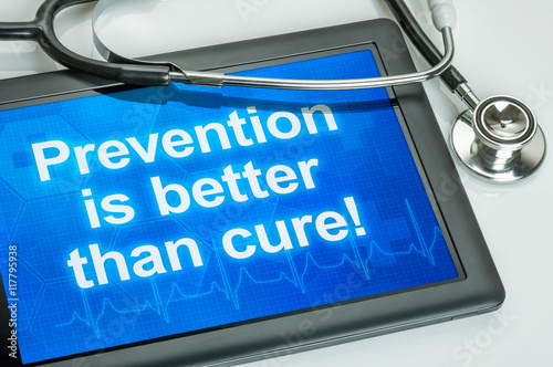 Bild auf Leinwand Tablet with the text Prevention is better than cure