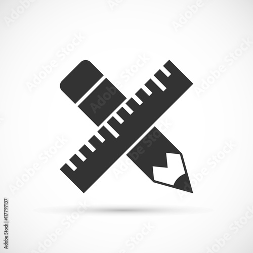 Pencil and ruler icon