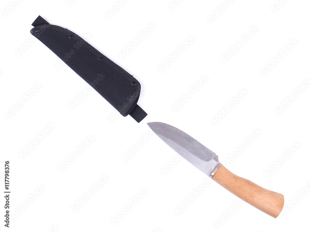 hunting knife on a white background