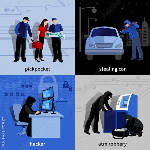 Burglar 2x2 Icons Set