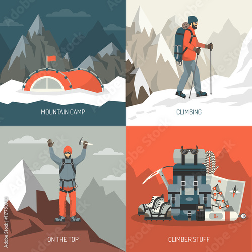 Vászonkép Mountaineering Design Concept
