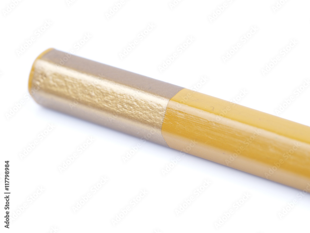beige pencil on a white background beige pencil on a white background