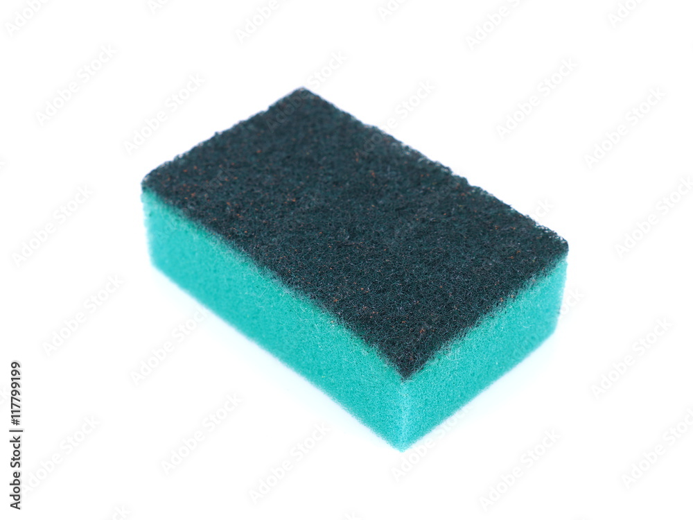 dishwashing sponge on a white background dishwashing sponge on a white background