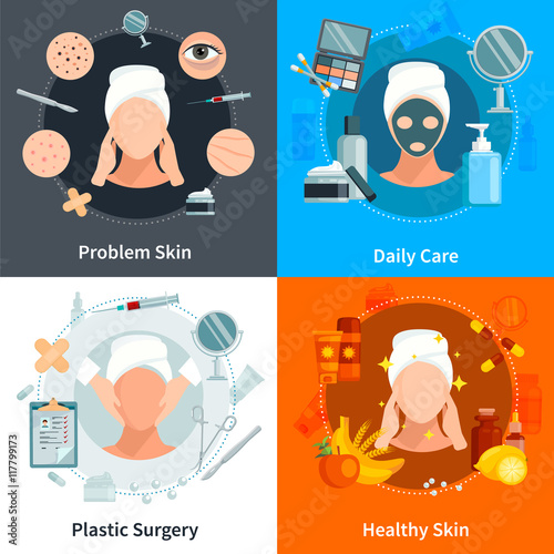 Skin Care Flat 2x2 Design Concept
