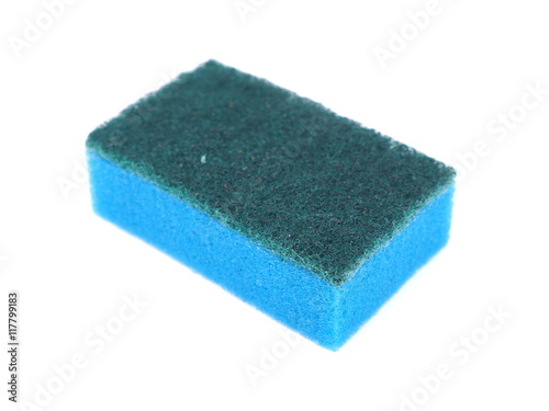 dishwashing sponge on a white background