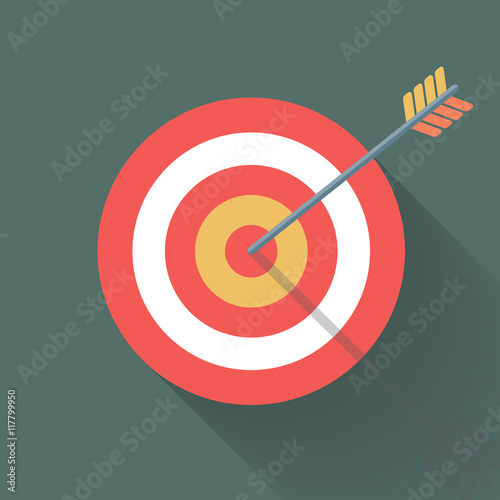 Aiming concept, the arrow in bulls eye