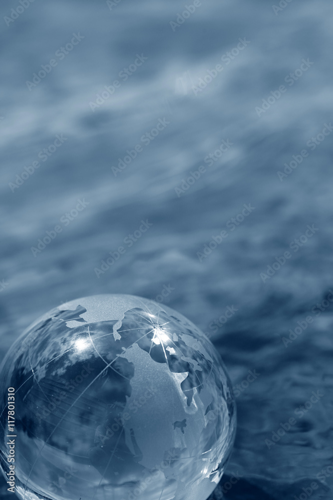 glass globe on water glass globe on water