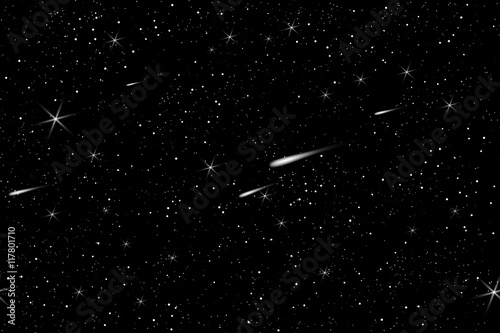Cosmic space sky with stars vector background. Night starry sky pattern