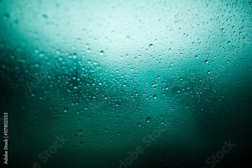 abstract water drops on glass macro