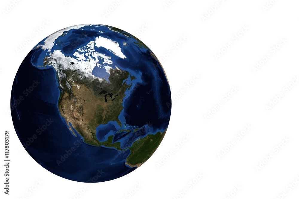 Globe view North Amercia