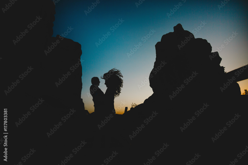 Naklejka premium Nice couple in twilight