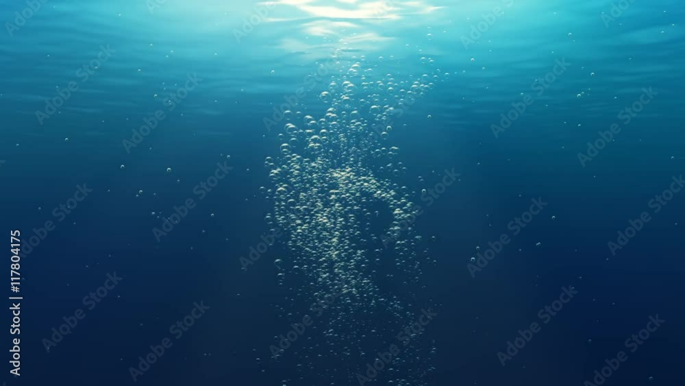 Underwater air bubbles dance (Loop)