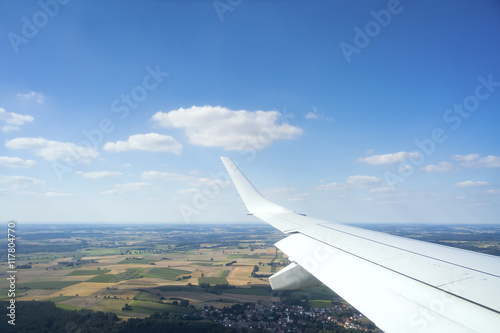 view thru an airplane window