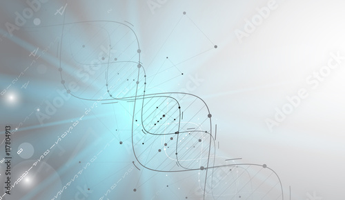 dna and medical and technology background. futuristic molecule structure presentation
