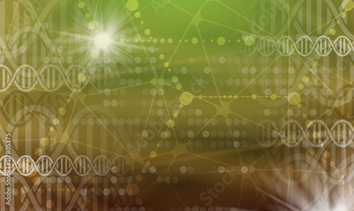 dna and medical and technology background. futuristic molecule structure presentation