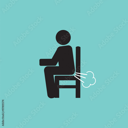 Farting Man On A Chair Black Symbol Vector Illustration
