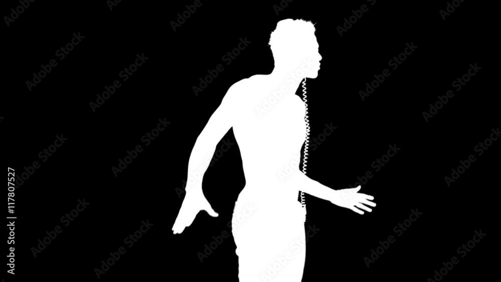 shadow silhouette of a cool guy dancing