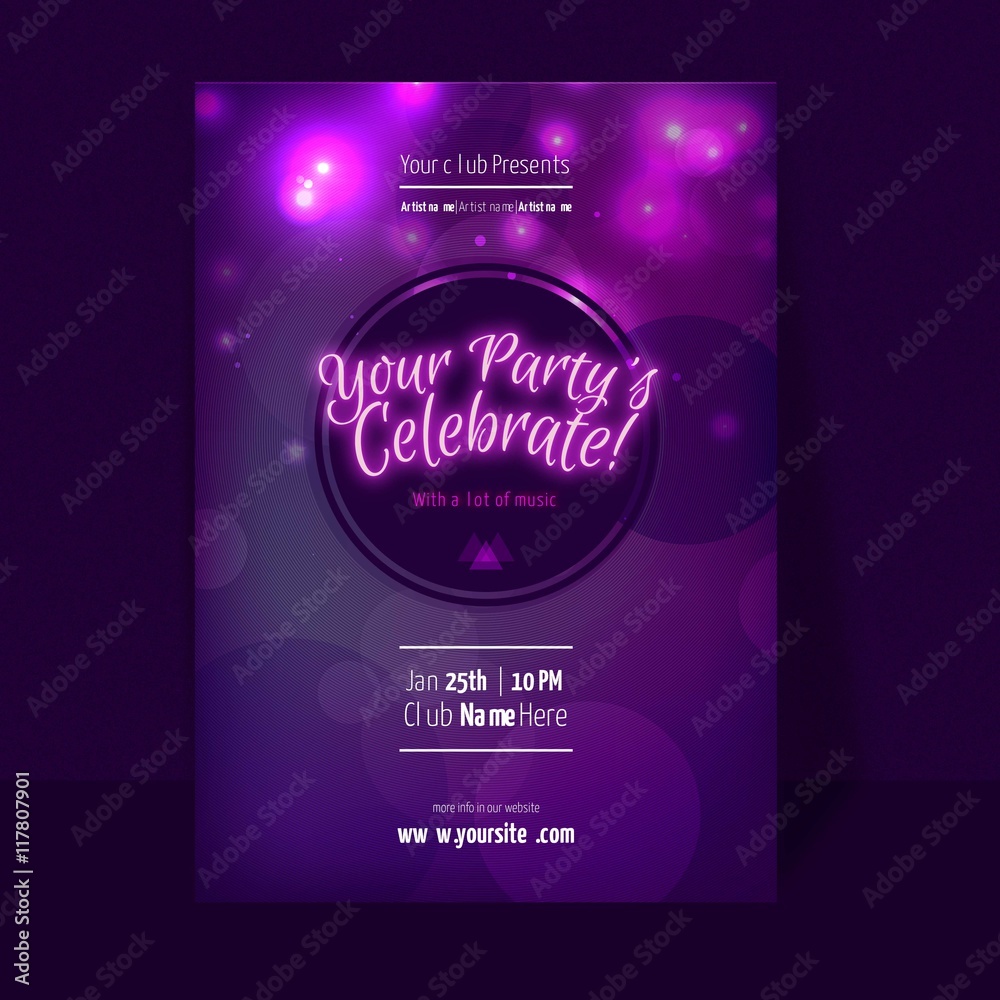 Purple Party Flyer Template
