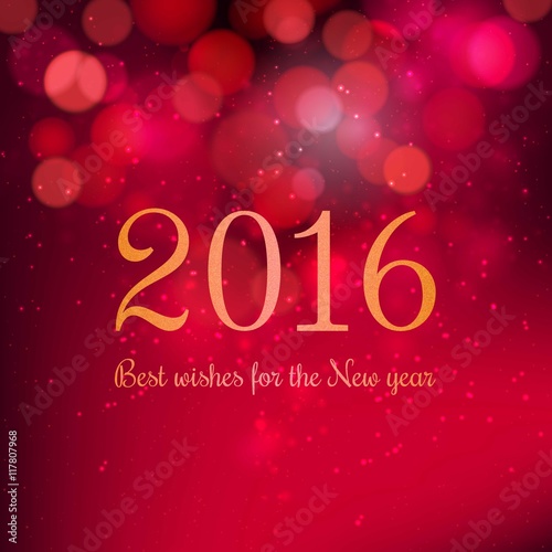 Red new year background in bokeh style