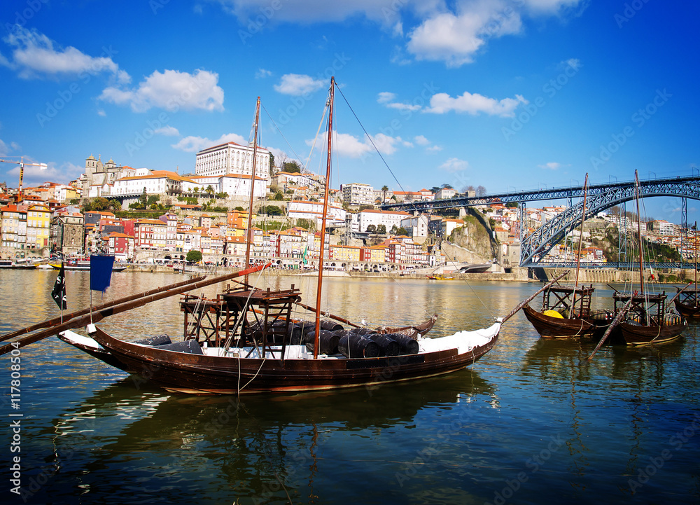 traditional port wine boats, Porto, Portugal