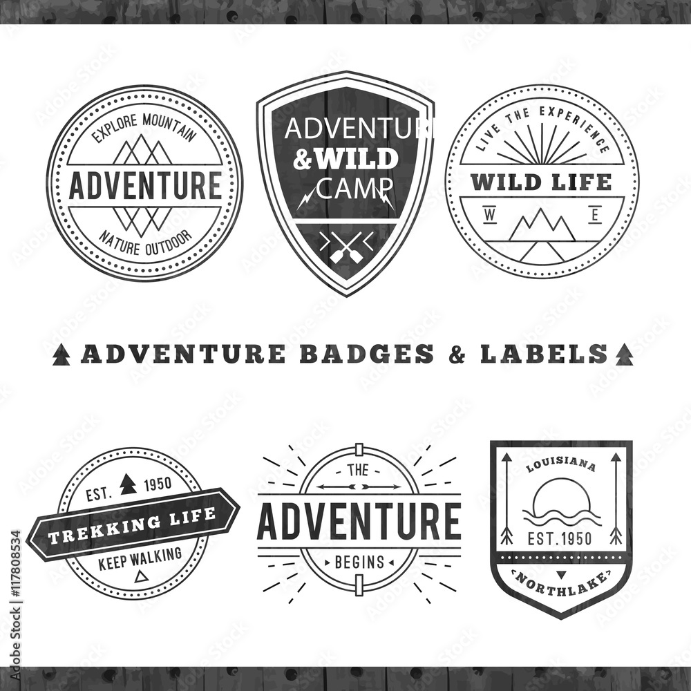 Obraz premium Adventure badges and labels in a retro style