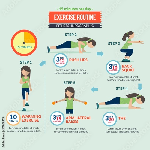Exercise routine infography