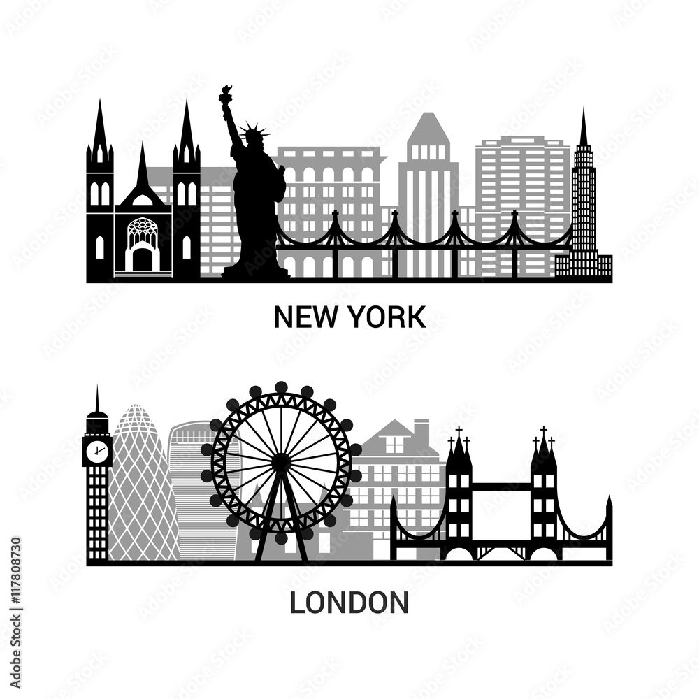 Silhouettes New York and London pack 