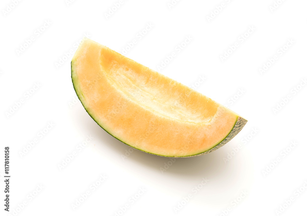 cantaloupe melon on white cantaloupe melon on white