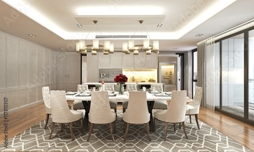 3D render dining room