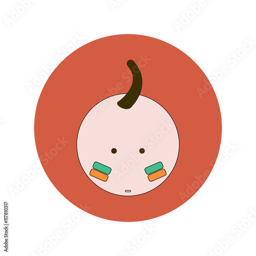 Vector illustration in flat design of Ukrainian Cossack head