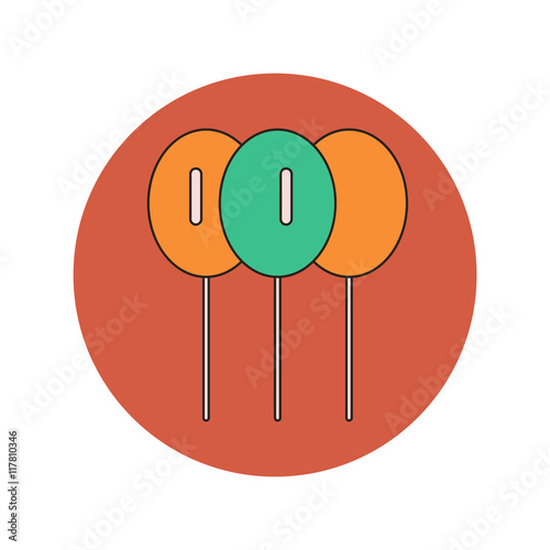 Vector illustration in flat design of National Colors of Ukraine on balloons