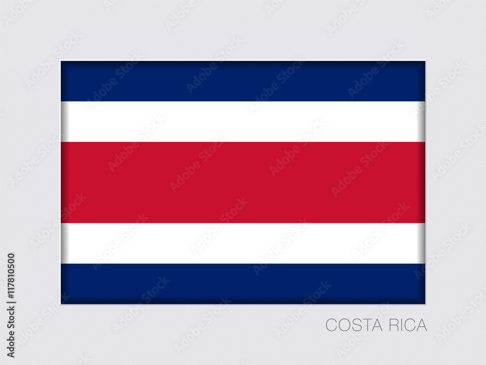 Flag of Costa Rica. Rectangular Official Flag with Proportion 2: