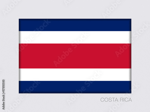 Flag of Costa Rica. Rectangular Official Flag with Proportion 2: