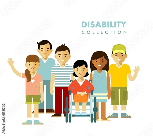 Disability person friendship concept