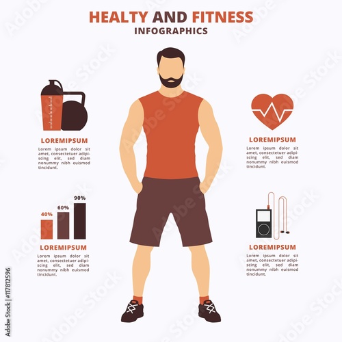 Healthy and fitness infography