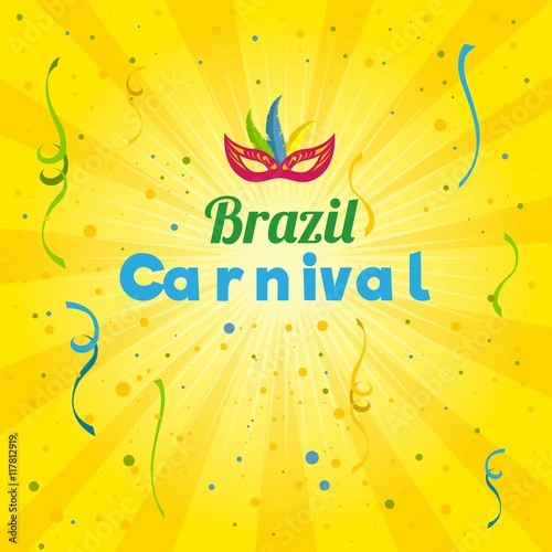 Brazil carnival yellow background