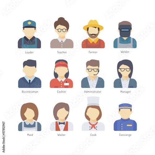 Diferent profession avatars 