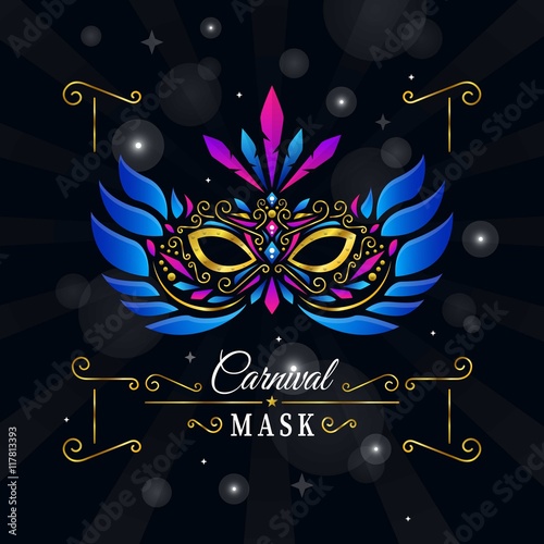 Elegant carnival mask with feathers 