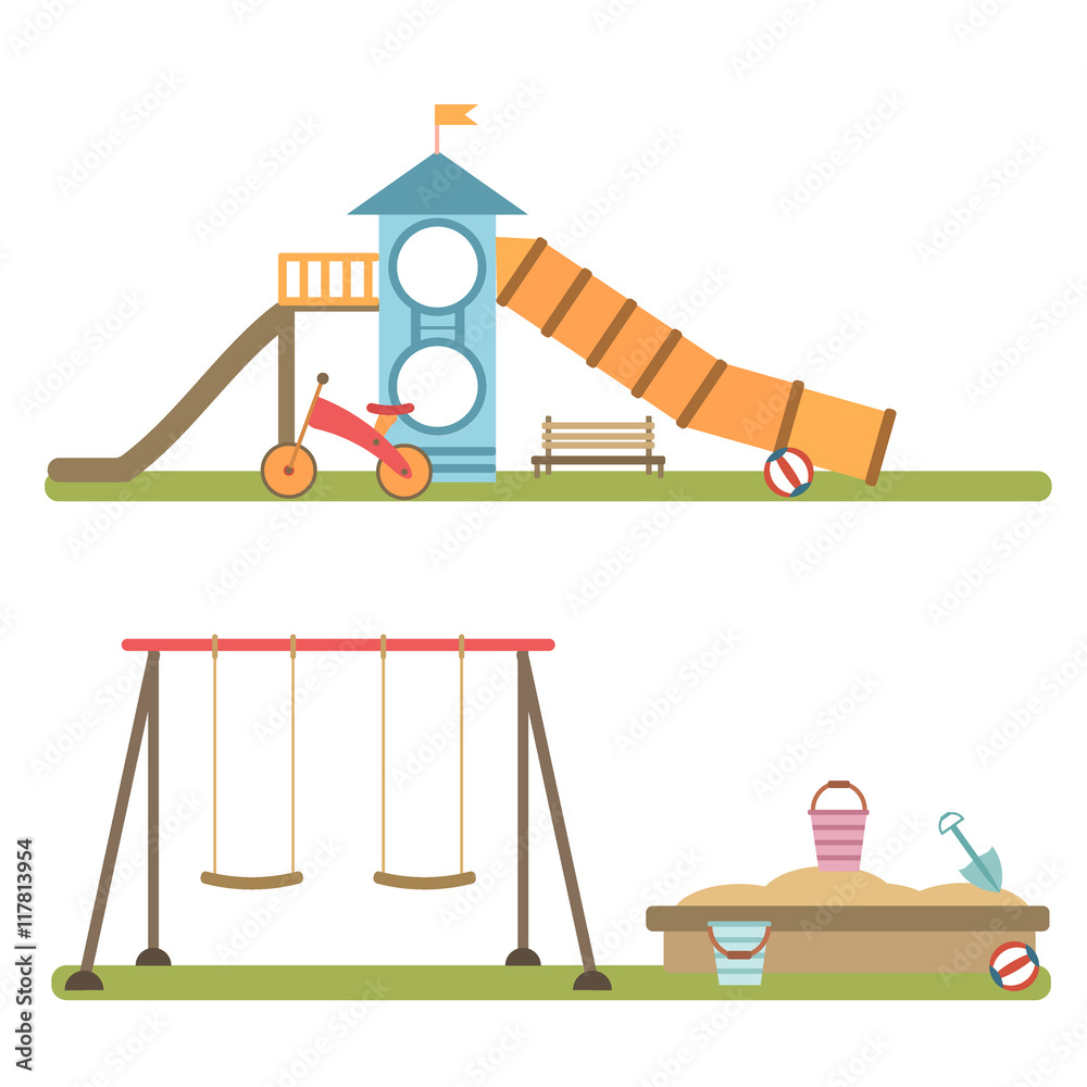 Playground infographic elements vector. Playground infographic elements vector.