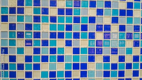 Blue white and light blue glass mosaic background