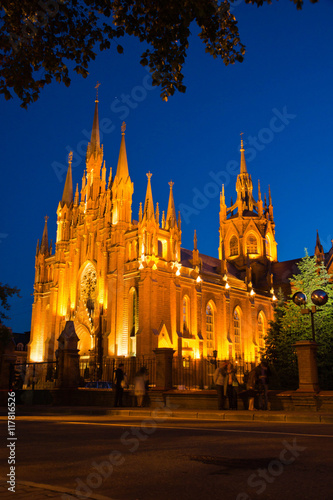Fototapeta Naklejka Na Ścianę i Meble -  Gothic cathedral on a summer evening
