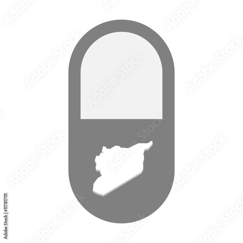 Isolated pill icon with the map of Syria