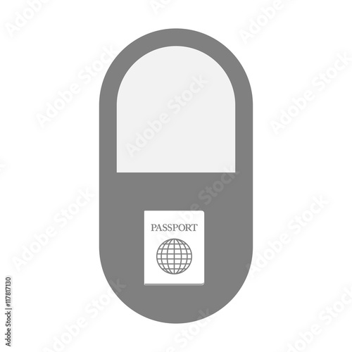 Isolated pill icon with  a passport