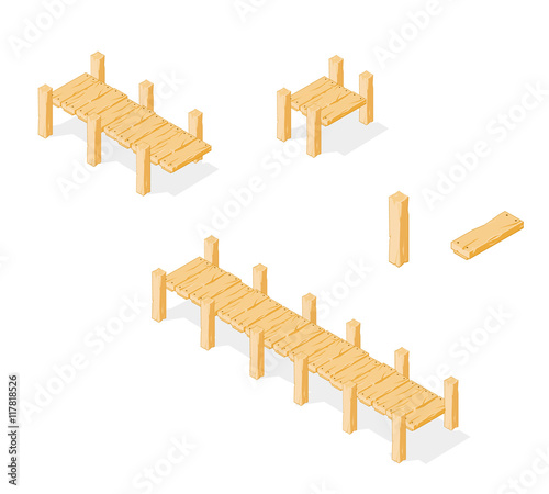 Footbridge.
Wooden Bridge Icon vector.