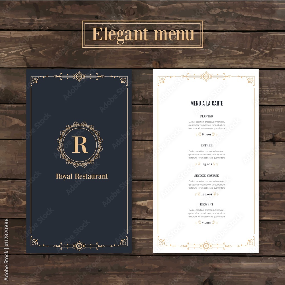 Classy menu restaurant template