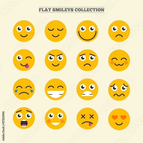 Funny smileys collection in flat design