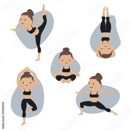 Different positions of pilates