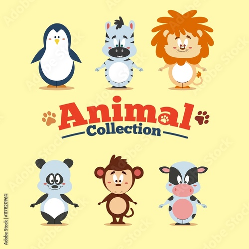 Funny cartoon animal collection