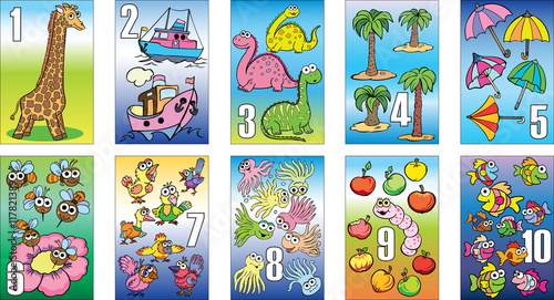 Cards for kids learning account, color