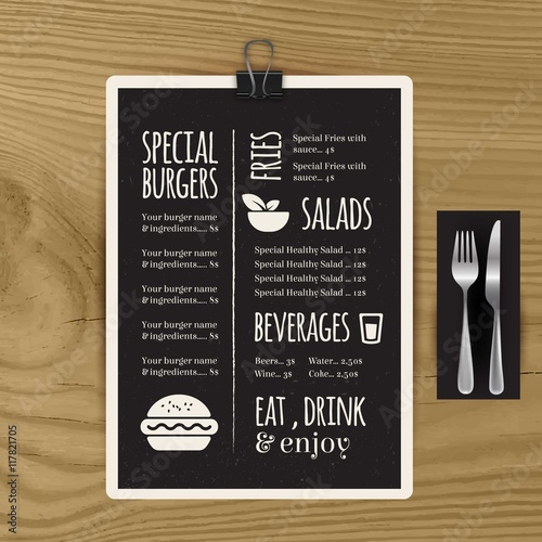 Special menu template in blackboard